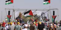 Palestinians attend a rally in Jericho on 22 June 2020, called by Palestinian Authority's Fatah party to protest against Israel's plan to annex parts of the occupied West Bank.  (Photo: EPA-EFE / Alaa Badarneh)