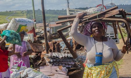 The women on the side of the road – surviving on scrap metal and R350 a month