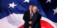 CLEVELAND, OH - JULY 20:  Republican presidential candidate Donald Trump stands with Republican vice presidential candidate Mike Pence and acknowledge the crowd on the third day of the Republican National Convention on July 20, 2016 at the Quicken Loans Arena in Cleveland, Ohio. Republican presidential candidate Donald Trump received the number of votes needed to secure the party's nomination. An estimated 50,000 people are expected in Cleveland, including hundreds of protesters and members of the media. The four-day Republican National Convention kicked off on July 18.  (Photo by Chip Somodevilla/Getty Images)