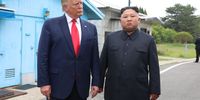 PANMUNJOM, SOUTH KOREA - JUNE 30 (SOUTH KOREA OUT): A handout photo provided by Dong-A Ilbo of North Korean leader Kim Jong Un and U.S. President Donald Trump inside the demilitarized zone (DMZ) separating the South and North Korea on June 30, 2019 in Panmunjom, South Korea. U.S. President Donald Trump and North Korean leader Kim Jong-un briefly met at the Korean demilitarized zone (DMZ) on Sunday, with an intention to revitalize stalled nuclear talks and demonstrate the friendship between both countries. The encounter was the third time Trump and Kim have gotten together in person as both leaders have said they are committed to the "complete denuclearization" of the Korean peninsula. (Handout photo by Dong-A Ilbo via Getty Images/Getty Images)