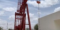An oil derrick on the ground of the Ministry of Energy and Minerals in Hargeisa. These may soon become a regular feature of the desert landscape. Picture: Ray Hartley