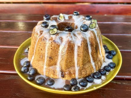 A Blueberry Bundt cake fit for a birthday girl