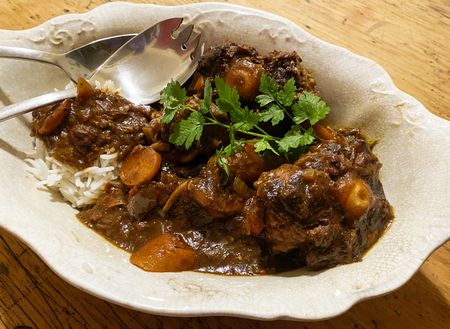 Tamarind Oxtail stew with dates and sultanas