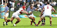 Zachary Porthen of UCT with the ball during the FNB Varsity Cup, semifinal against Tuks at Tuks Stadium on 7 April. (Photo: Sydney Seshibedi / Gallo Images)