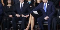 WASHINGTON, DC - FEBRUARY 28: (AFP-OUT) (L-R) Second lady Karen Pence, U.S. Vice President Mike Pence, first lady Melania Trump and President Donald Trump attend the cermonies as the late evangelist Billy Graham lies in repose at the U.S. Capitol, on February 28, 2018 in Washington, DC. Rev. Graham is being honored by Congress by lying in repose inside of the U.S. Capitol Rotunda for 24 hours. Graham was the nation's best know Christian evangelist, preaching to millions worldwide, as well as being an advisor to US presidents over his 6 decade career. (Photo by Shawn Thew-Pool/Getty Images)