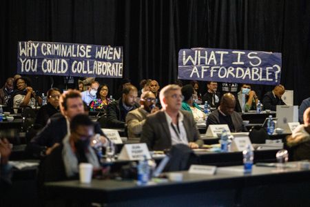 Protesters amass at CTICC demanding inclusive dialogue at housing indaba