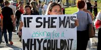 A protester holds a placard during a rally against femicide in Sarajevo, Bosnia and Herzegovina, 11 October 2023. Protesters gathered for a rally against violence against women in Bosnia and Herzegovina and the failure of state institutions that react slowly to prevent femicide.  EPA-EFE/FEHIM DEMIR