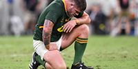 epa09486962 Malcolm Marx of the Springboks reacts after losing the Rugby Championship Round 5 match between New Zealand's All Blacks and South Africa's Springboks at Queensland Country Bank Stadium in Townsville, Queensland, Australia, 25 September 2021.  EPA-EFE/DARREN ENGLAND AUSTRALIA AND NEW ZEALAND OUT