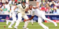 Kagiso Rabada of South Africa dives in a bid to stop the ball on day one of the ICC World Test Championship final against Australia at Lord’s in London on 11 June 2025. (Photo: Paul Harding / Gallo Images)