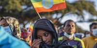 An Ethiopian woman weeps during an event marking the one year anniversary of the war in Tigray, in the capital Addis Ababa, Ethiopia, 3 November 2021. The Tigray Peoples Liberation Front (TPLF) allegedly attacked an Ethiopian National Defense Force (ENDF) camp on 3 November 2020 starting the war. According to a report released 3 November 2021 by the UN high commission for Human Rights war crimes and other crimes against humanity have been conducted by both sides in the year long bloody civil war. (Photo: EPA-EFE/STR)