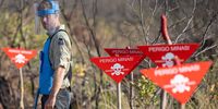 epaselect epa07873081 The Duke of Sussex walks through a minefield in Dirico, Angola 27 September 2019. His Royal Highness will visit to see the work of landmine clearance charity the Halo Trust. The Duke and Duchess of Sussex are on an official visit to South Africa.  EPA-EFE/DOMINIC LIPINSKI / PRESS ASSOCIATION / POOL