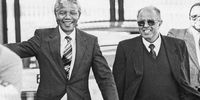 Former political prisoners and South African anti-apartheid activists Nelson Mandela and Ahmed Kathrada shortly after their release from prison. (Photo: Media24 / Gallo Images)