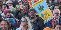 Demonstrators during the Global Cannabis March in Cape Town, South Africa, 4 May 2019. Photo: Nicky Newman