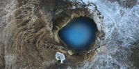 Earth's Eye. This picture was taken with my drone in a geothermal area called Hverravellir in the centre of Iceland, in August 2021. It shows a natural hot spring that has a wonderful blue colour, especially when seen from above. © Mathis Vandermeeren, Belgium, Winner, National Awards, Landscape, 2022 Sony World Photography Awards