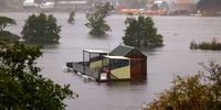 A view of the flooded Kingussie Camanachd Club Shinty pitch on October 08, 2023 in Kingussie, Scotland. The Scottish Environment Protection Agency (Sepa) says flooding is expected to affect properties and businesses around the village of Dalfaber (Photo by Jeff J Mitchell/Getty Images)