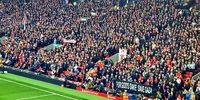 Liverpool fans showed their support for Gaza at the game at Anfield.<br>(Photo: Twitter)