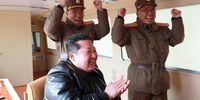 epa09848042 A photo released by the official North Korean Central News Agency (KCNA) shows Kim Jong Un (C), general secretary of the Workers' Party of Korea, president of the State Affairs of the Democratic People's Republic of Korea (DPRK), and supreme commander of the armed forces of the DPRK, Jang Chang-ha (L rear), Chief of the North's Academy of National Defense, and Kim Jong-sik (R), the Deputy Director of the Munitions Industry Department, react during the test-launch of a new type of inter-continental ballistic missile Hwasongpho-17 of the DPRK strategic forces that was conducted on 24 March 2022 (issued 25 March 2022).  EPA-EFE/KCNA   EDITORIAL USE ONLY