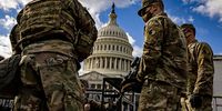 WASHINGTON, DC - JANUARY 17: Virginia National Guard soldiers are issued their M4 rifles and live ammunition on the east front of the U.S. Capitol on January 17, 2021 in Washington, DC. After last week's riots at the U.S. Capitol Building, the FBI has warned of additional threats in the nation's capital and in all 50 states. According to reports, as many as 25,000 National Guard soldiers will be guarding the city as preparations are made for the inauguration of Joe Biden as the 46th U.S. President. (Photo by Samuel Corum/Getty Images)