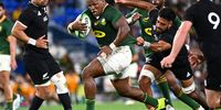 Springbok Bongi Mbonambi (second left) in action during the Rugby Championship match against the All Blacks at QCB Stadium on on the Gold Coast, Queensland, Australia, on 2 October 2021. (Photo: EPA-EFE / Dave Hunt)