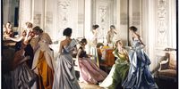 Worldly Colour (Charles James evening dresses), 1948. Original colour transparency. (Photograph: The Cecil Beaton Studio Archive)