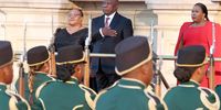 President Cyril Ramaphosa,Speaker Thoko Didiza and Refilwe Mtsweni-Tsipane, chairperson of the National Council of Provinces ahead of the State of the Nation address at the Cape Town City Hall on 6 February. (Photo: Kopano Tlape / GCIS)