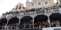 A view of the balconies on Long Street in central Cape Town during the Rugby World Cup 2019 Champions Tour. (Photo: Tevya Shapiro)