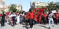 EFF protesters in Pretoria on Monday morning. (Photo: Gallo Images / Frennie Shivambu)