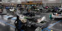 Residents at a cooling center during a heatwave in Portland, Oregon, U.S., on Monday, June 28, 2021. Portland posted its hottest day in history on Saturday, and Sunday will be even warmer as a heat wave continues to bring oppressive temperatures across the normally mild Pacific Northwest. Photographer: Maranie Staab/Bloomberg via Getty Images