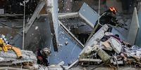 Concrete slabs fall during a repeated building collapse, resulting in the death of 2 rescuers and injuries of 4 other during sorting out the rubble of destroyed in a gas explosion apartment building in Balashikha, Moscow region, Russia, 20 September 2023. Three person died, another was injured as a result of a domestic gas explosion in a nine-story building in Balashikha. The 3rd-4th-5th floors collapsed, at least 10 apartments were damaged, the press service of the Ministry of Emergency Situations of the Russian Federation reported.  EPA-EFE/YURI KOCHETKOV