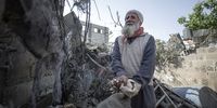 A man reacts as he stands next to rubble of the destroyed house of the Abu Taha family following an Israeli air strike in Beit Lahia in the north of Gaza Strip, 12 May 2023. Palestinian militants in Gaza have fired rockets towards Israel, after the Israeli military carried out a series of air strikes on Islamic Jihad rocket launchers.  EPA-EFE/HAITHAM IMAD