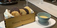 Lodemé has a beautiful box of Venetian biscotti with a custardy, creamy dip. (Photo: Margot Patterson)