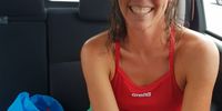 Carina Bruwer after her swim. Picture: Supplied