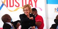 Elbow bump: US Ambassador Lana Marks also attended the event. (Photo: Denvor De Wee / Spotlight)