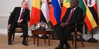 Russian President Vladimir Putin meets South African President Cyril Ramaphosa on the sidelines of the St Petersburg International Economic Forum on 18 June 2023. (Photo: EPA-EFE / Ramil Sitdikov / host Photo Agency / RIA Novosti / Handout) 
