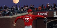 SAN FRANCISCO, CALIFORNIA - AUGUST 29: Brandon Williamson #55 of the Cincinnati Reds pitches against the San Francisco Giants while an almost full moon rises behind him in the fourth inning at Oracle Park on August 29, 2023 in San Francisco, California. (Photo by Ezra Shaw/Getty Images)
