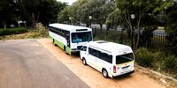 The team behind Stellenbosch University’s ICE conversion lab are tailoring vehicles for Africa’s unique transport needs. They have just handed over a converted EV bus to Golden Arrow and completed a 6000km journey from Kenya to SA on a solar-powered scooter.<br>(Photo: Supplied)