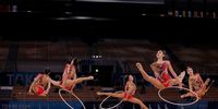 TOKYO, JAPAN - AUGUST 08: Team China competes during the Group All-Around Final at Ariake Gymnastics Centre on August 08, 2021 in Tokyo, Japan. (Photo by Jamie Squire/Getty Images)