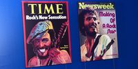 15 February 2012: Magazine covers from 1975 at the From Asbury Park to the Promised Land: The Life and Music of Bruce Springsteen exhibition in Philadelphia, Pennsylvania, in the United States. (Photograph by Lisa Lake/ WireImage)