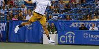 epaselect epa07752839 Nick Kyrgios of Australia in action against Yoshihito Nishioka of Japan during their match at the Citi Open tennis tournament at the Rock Creek Park Tennis Center in Washington, DC, USA, 01 August 2019.  EPA-EFE/ERIK S. LESSER ALTERNATE CROP