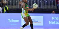 Khanyisa Chawane of South Africa during the Netball Quad Series, 3rd/4th play-off match between England and South Africa at Cape Town International Convention Centre on 25 January, 2023 in Cape Town, South Africa. (Photo: Grant Pitcher/Gallo Images)