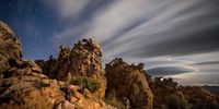 Clouds streaking over the sandstone rock formations in the Southern Cederberg in South Africa