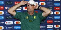 Springbok coach Jacques Nienaber talks to the media at Grand Hotel des Sablettes Plage in Toulon, France, on 6 September 2023. (Photo: Steve Haag / Gallo Images)