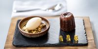 Canelés de Bordeaux features sous chef Wesley Abrahams’s own honey in the form of three gummy bears. (Photo: Supplied)