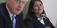 British prime minister Boris Johnson with his home secretary Priti Patel. (Photo: EPA-EFE / Simon Dawson)