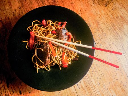 Beef and black bean stir fry