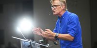 Norwegian physician, humanitarian and activist Dr Mads Gilbert talks about his time as a volunteer at al-Shifa Hospital in Gaza at the Save Gaza public meeting in Ormonde, Johannesburg on Wednesday, 15 November2023.  (Photo: Leon Sadiki)