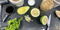 All the ingredients to make the seaweed and avocado hummus. (Photo: Bianca Coleman)
