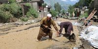 Local residents survey the damage caused by flash floods following heavy monsoon rains, in Rawlakot, Pakistani administered Kashmir, Pakistan, 01 August 2022. At least 11 people were killed including seven children due to rains and flash floods in Pakistani administered Kashmir since the start of the monsoon season on 14 June, according to the National Disaster Management Authority (NDMA). Pakistan ranks among the 10 countries most vulnerable to climate change.  EPA-EFE/AMIRUDDIN MUGHAL