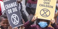 A small crowd gathered in the rain infront of parliament for the 6 th global climate strike  calling for climate action and climate justice as well as an end to the social injustices .Picture Brenton Geach