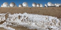 CHAJNANTOR PLATEAU, CHILE - AUGUST 26: Massive antennas, part of the Atacama Large Millimeter/submillimeter Array (ALMA) radio telescope, stand in position on August 26, 2022 on the Chajnantor Plateau of northern Chile. The radio telescope is composed of 66 high-precision antennas, most at 12-meter diameters, which act together as a single telescope, the largest in the world. Located at more than 5,000 meters altitude on the Chajnantor Plateau of the Atacama Desert, ALMA is the result of an international association between Europe (ESO), North America (NRAO) and East Asia (NAOJ), in collaboration with the Republic of Chile.  (Photo by John Moore/Getty Images)